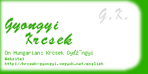 gyongyi krcsek business card